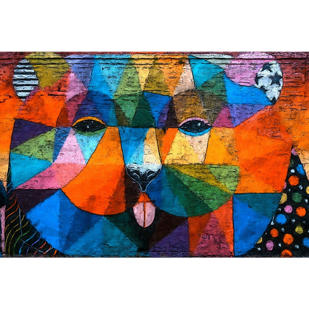 Colored Street Art Cat